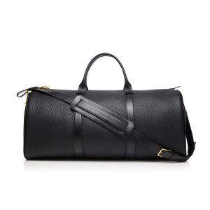 Bagage À Main Tom Ford Grain Cuir Large Buckley Holdall Homme Noir | SJGLO-9204