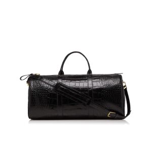 Bagage À Main Tom Ford Large Alligator Buckley Duffle Homme Noir | EAYGO-3916