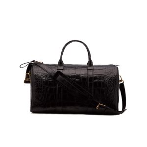 Bagage À Main Tom Ford Medium Alligator Buckley Duffle Homme Noir | DZTIJ-1843