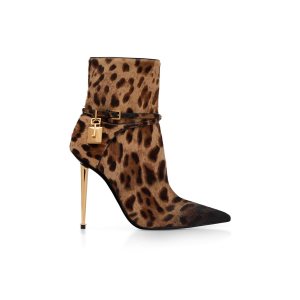 Bottes Tom Ford Shaded Hair Calf Animalier Padlock Femme Marron Noir | OUIAC-9162