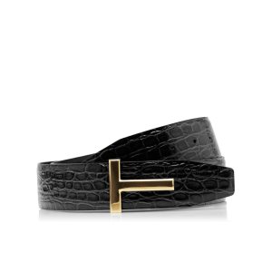 Ceintures Tom Ford Crocodile T Icon Homme Noir | SIQFO-2713