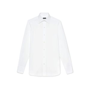 Chemises Tom Ford Poplin Classiche Fit Barrel Cuff Homme Blanche | IFLKV-7254