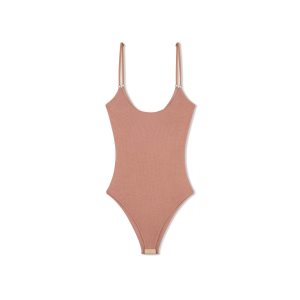 Hauts Tom Ford Extra Fine Cashmere Silk Rib Sans Manches Bodysuit Femme Beige | JPNLO-3267