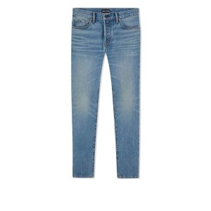 Jean Tom Ford Aged Light Wash Slim Fit Homme Bleu | EAKGV-1429