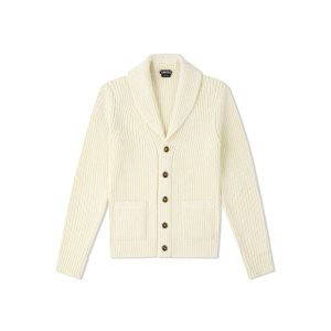 Knitwear Tom Ford Cashmere Mohair Shawl Collar Cardigan Homme Blanche | NHKBI-7041