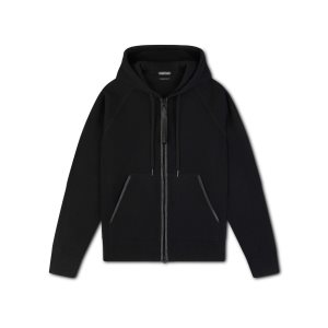 Knitwear Tom Ford Double Face Cashmere Hoodie Homme Noir | KJULF-9468