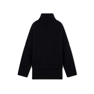 Knitwear Tom Ford Soft Cashmere Rib Asymmetric Femme Noir | NXUOF-1853