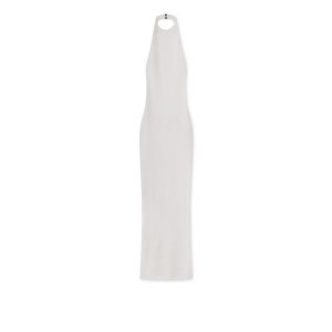 Knitwear Tom Ford Stretch Laine Rib Open Back Robe Femme Chalk | MJBFX-5274