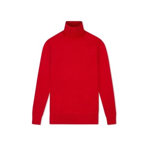 Knitwear Tom Ford Super Light Silk Rib Turtleneck Femme Rouge | NVEIJ-2483