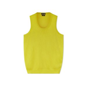 Knitwear Tom Ford Viscose Mesh Vest Homme Citron | LEQVG-2950