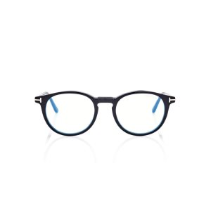 Optique Tom Ford Blue Block Round Clip On Sun Homme Noir | SNQOM-0847