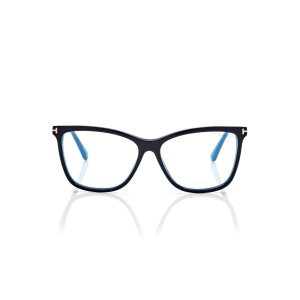 Optique Tom Ford Blue Block Soft Cat Eye Clip On Sun Femme Noir | XEWOZ-3867