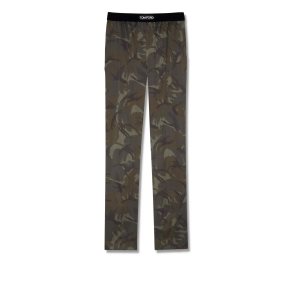 Pantalon De Pyjama Tom Ford True Camo Silk Homme Vert Olive Foncé | YILVN-4397