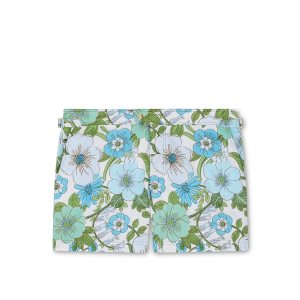 Pantalon Tom Ford 60'S Floral Print Swim Corta Homme Bleu | MGJVE-1829