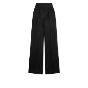 Pantalon Tom Ford Double Silk Duchesse Larges Legs Femme Noir | WVBCX-2679