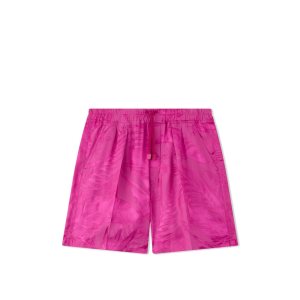 Pantalon Tom Ford Floral Viscose Jacquard Pleat Corta Homme Magenta | EYCXM-2017