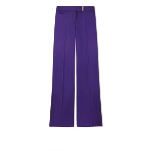 Pantalon Tom Ford Fluid Double-faced Satin Larges Legs Femme Violette | LXNSD-8215