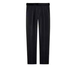 Pantalon Tom Ford Organza Reverse Twill Cooper Evening Trousers Homme Noir | QGLNF-6170