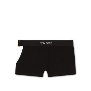 Pantalons Tom Ford Modal Signature Cut-out Boxers Femme Noir | MQTPD-9380