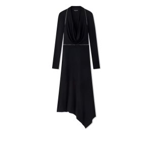 Peignoir Tom Ford Glossy Viscose Jersey Convertible Femme Noir | RVSAM-0149
