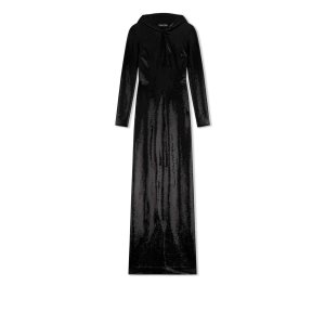Peignoir Tom Ford Liquid Sequins Encapuchonné Evening Femme Noir | CNXUF-0138