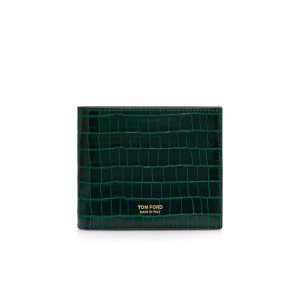 Petits Portefeuilles Tom Ford Glossy Printed Croc Classiche Bifold Wallet Homme Vert Olive | GMNFP-6791