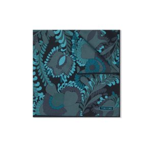 Pochettes De Costume Tom Ford 70'S Floral Silk Homme Bleu Marine | SZBAD-1652