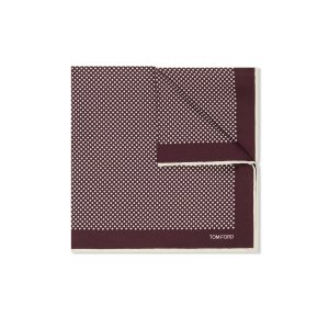 Pochettes De Costume Tom Ford Polka Dot Silk Homme Bordeaux | ANZGF-1825