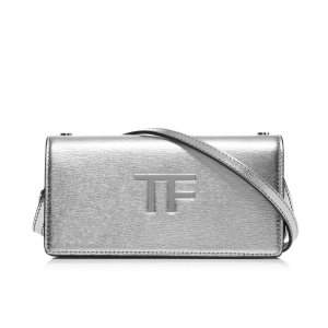 Sac Clutch Tom Ford Metallic Palmellato Tf Femme Argent | MJLQW-4578