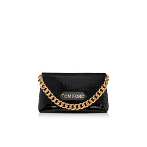 Sac Clutch Tom Ford Sequin Embroidery Label Femme Noir | WJSUX-0529