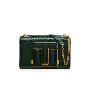Sacs Crossbody Tom Ford Printed Python Maxi 001 Medium Chain Femme Turquoise Vert | GCPMY-8614