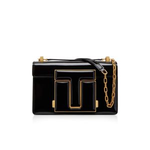 Sacs Crossbody Tom Ford Vernis Cuir Maxi 001 Medium Chain Femme Noir | ODPJM-6532
