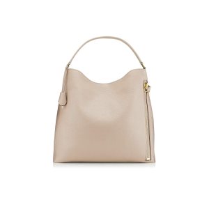 Sacs Fourre Tout Tom Ford Grain Cuir Alix Hobo Femme Grise Marron | SKGYA-4572