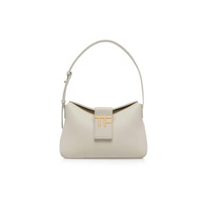 Sacs Fourre Tout Tom Ford Grain Cuir Tf Mini Hobo Femme Chalk | GTNJQ-9861