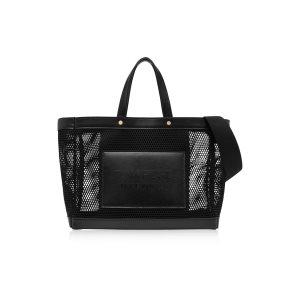 Sacs Fourre Tout Tom Ford Mesh And Cuir T Screw Small E/W Femme Noir | PTBQL-6485