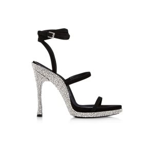Sandales Tom Ford Daim Cuir And Crystal Stones Opanka Ankle Wrap Femme Noir | FTNWD-5109