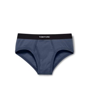 Slips Tom Ford Coton Boxer Homme Bleu Foncé | HQOEC-5364