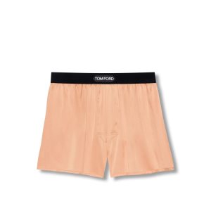 Slips Tom Ford Silk Boxer Homme Orange Clair | TCRAM-5270