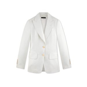 Vestes Tom Ford Hopsack Tailoring Femme Chalk | VNDCR-8295