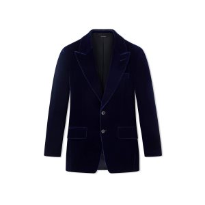 Vestes Tom Ford Viscose Velvet Femme Bleu | JXYGW-4835