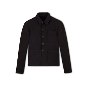 Vêtements D'extérieur Tom Ford Brushed Coton Chore Jacket Homme Noir | FZYLB-0721
