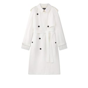 Vêtements D'extérieur Tom Ford D'eau Repellent Fluid Twill Trench Coat Femme Chalk | GRPOZ-8469