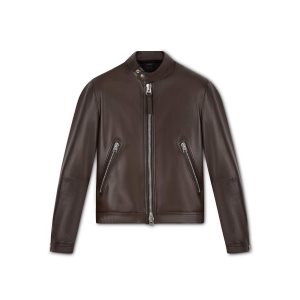 Vêtements D'extérieur Tom Ford Nappa Plonge Cafe Racer Homme Marron Foncé | TJEXC-3527