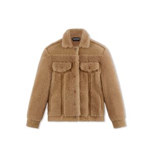 Vêtements D'extérieur Tom Ford Nappa Shearling Jean Jacket Femme Beige | OIMRZ-3257