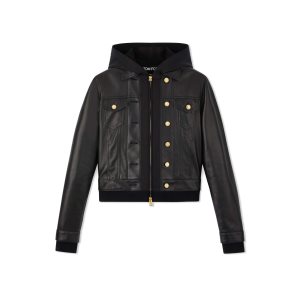 Vêtements D'extérieur Tom Ford New Plonge & Silk Blend Fleece Jean Jacket Femme Noir | UQRJI-3092
