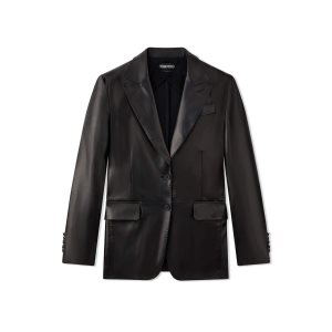 Vêtements D'extérieur Tom Ford Soft Silk Nappa Boyfriend Jacket Femme Noir | QEZOB-7089