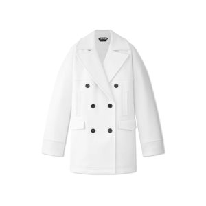Vêtements D'extérieur Tom Ford Virgin Cashmere Laine Peacoat Femme Chalk | TVIKA-1628